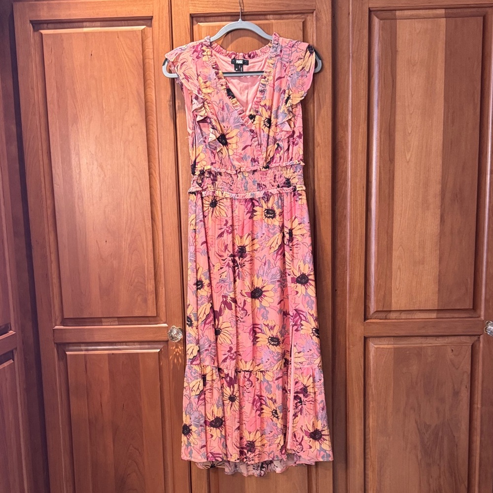 Chic Floral Maxi Dress in Pink by PAGE never worn, v-neck